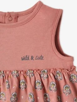 Robe Et Bandeau Assorti Bébé Fille Rose Poudré - Vertbaudet -Magasin De Vêtements Pour Bé Soldes robe et bandeau assorti bebe fille 3