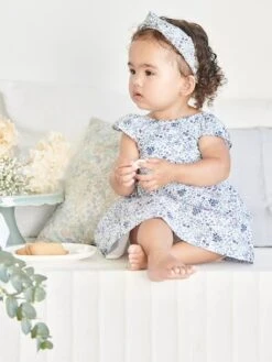 Robe Fleurie Bébé De Cérémonie Blanc Imprimé - Vertbaudet 8 Robe Fleurie Bébé De Cérémonie Blanc Imprimé - Vertbaudet -Magasin De Vêtements Pour Bé Soldes robe fleurie bebe de ceremonie 2