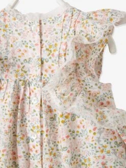 Robe Fleurie Bébé Manches Volantées Ivoire Imprimé - Vertbaudet -Magasin De Vêtements Pour Bé Soldes robe fleurie bebe manches volantees 4