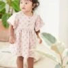 Robe Fleurie En Jersey Bébé Manches Courtes Rose Imprimé - Vertbaudet