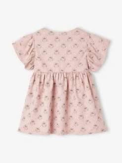 Robe Fleurie En Jersey Bébé Manches Courtes Rose Imprimé - Vertbaudet -Magasin De Vêtements Pour Bé Soldes robe fleurie en jersey bebe manches courtes 2