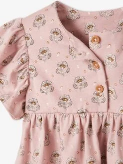 Robe Fleurie En Jersey Bébé Manches Courtes Rose Imprimé - Vertbaudet -Magasin De Vêtements Pour Bé Soldes robe fleurie en jersey bebe manches courtes 3