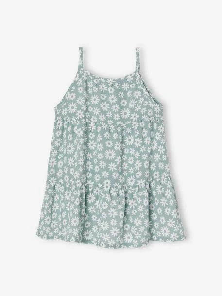 Robe Fluide Bébé à Volants Bleu Grisé - Vertbaudet 2 Robe Fluide Bébé à Volants Bleu Grisé - Vertbaudet – Image 2