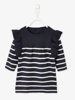 Robe Marinière Bébé Fille Encre Rayé - Vertbaudet