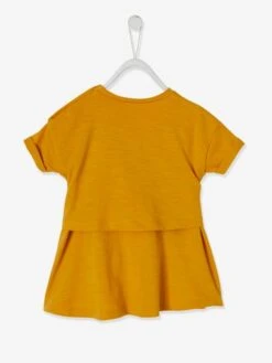 Robe Noeud Bébé 2 En 1 Jaune épicé - Vertbaudet -Magasin De Vêtements Pour Bé Soldes robe noeud bebe 2 en 1 2
