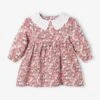 Robe Romantique Bébé Col En Broderie Anglaise Rose Imprimé - Vertbaudet