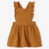 Robe-salopette En Gaze De Coton Bébé Caramel - Vertbaudet