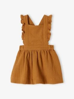 Robe-salopette En Gaze De Coton Bébé Caramel - Vertbaudet
