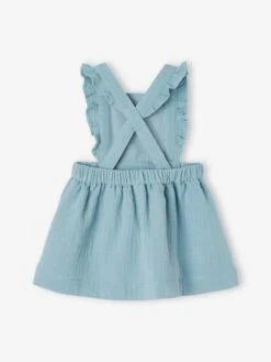 Robe-salopette En Gaze De Coton Bébé Caramel - Vertbaudet -Magasin De Vêtements Pour Bé Soldes robe salopette en gaze de coton bebe 5