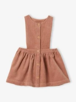 Robe-tablier Bébé En Velours Côtelé Cappuccino - Vertbaudet