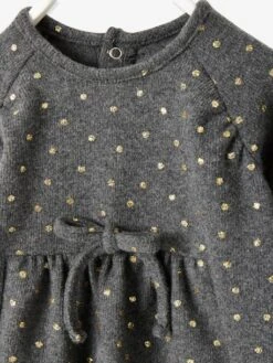 Robe Tricot Imprimé Irisé Bébé Fille Anthracite - Vertbaudet -Magasin De Vêtements Pour Bé Soldes robe tricot imprime irise bebe fille 2