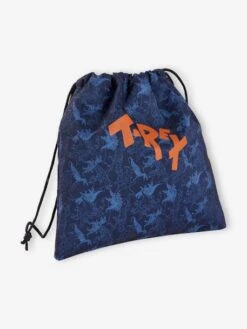 Sac à Goûter T-Rex Motif Dinos Garçon Dark Bleu Indigo Imprimé - Vertbaudet