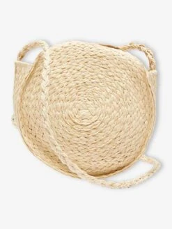 Sac Rond Fille Marguerites Façon Paille Sable - Vertbaudet -Magasin De Vêtements Pour Bé Soldes sac rond fille marguerites facon paille 3