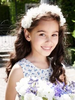 Serre-tête Avec Fleurs Blanches Appliquées Blanc - Vertbaudet