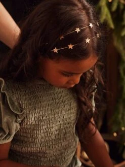 Serre-tête En Métal Fille Motif étoiles Beige Doré - Vertbaudet