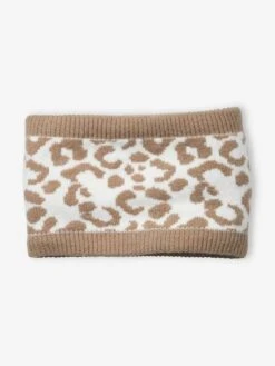 Snood Animalier En Maille Jacquard Beige - Vertbaudet