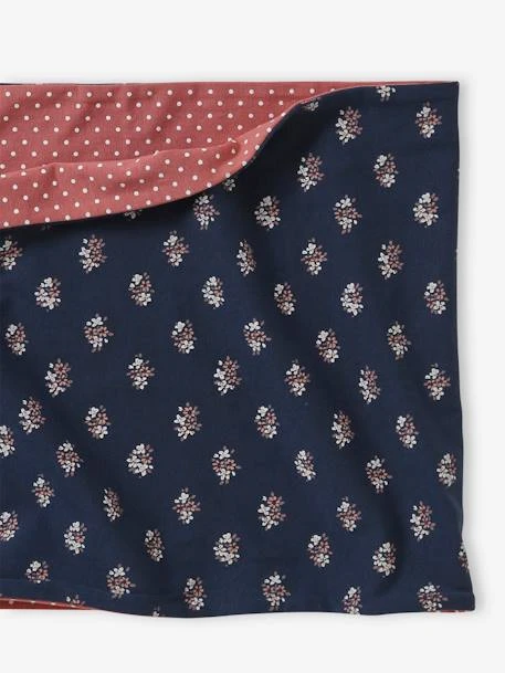 Snood Fille Réversible Bouquets/pois Marine - Vertbaudet 3 Snood Fille Réversible Bouquets/pois Marine - Vertbaudet – Image 3