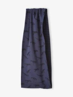 Snood Réversible Garçon Rayé/dinosaures Bleu Imprimé - Vertbaudet -Magasin De Vêtements Pour Bé Soldes snood reversible garcon rayedinosaures 3