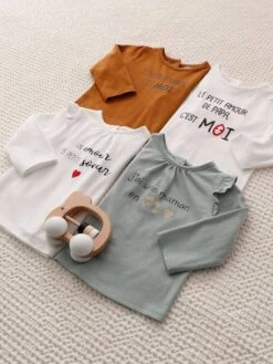 T-shirt à Message Bébé Manches Longues Caramel - Vertbaudet -Magasin De Vêtements Pour Bé Soldes t shirt a message bebe manches longues 3