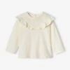 T-shirt à Volant Bébé En Jersey Flammé écru - Vertbaudet