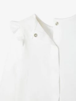 T-shirt à Volants Bébé Manches Longues Blanc - Vertbaudet -Magasin De Vêtements Pour Bé Soldes t shirt a volants bebe manches longues 2