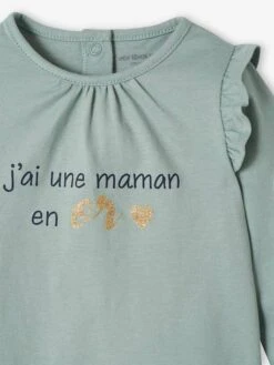 T-shirt à Volants Bébé Manches Longues Blanc - Vertbaudet -Magasin De Vêtements Pour Bé Soldes t shirt a volants bebe manches longues 5