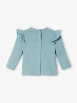 T-shirt à Volants Bébé Manches Longues Sauge - Vertbaudet -Magasin De Vêtements Pour Bé Soldes t shirt a volants bebe manches longues 8