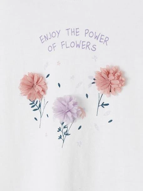 T-shirt Avec Fleurs En Relief Bébé Rose Grisé - Vertbaudet 2 T-shirt Avec Fleurs En Relief Bébé Rose Grisé - Vertbaudet – Image 2