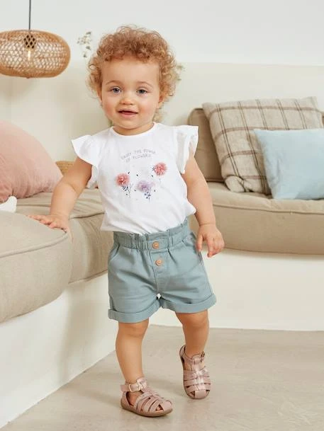 T-shirt Avec Fleurs En Relief Bébé Rose Grisé - Vertbaudet 5 T-shirt Avec Fleurs En Relief Bébé Rose Grisé - Vertbaudet – Image 5