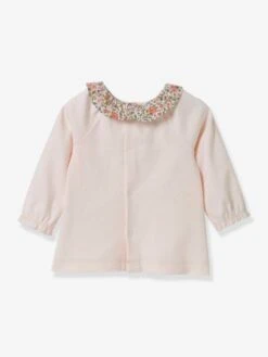 T-shirt Bébé Avec Col En Tissu Liberty Coton Bio CYRILLUS Vert Imprimé - Cyrillus -Magasin De Vêtements Pour Bé Soldes t shirt bebe avec col en tissu liberty coton bio cyrillus 2