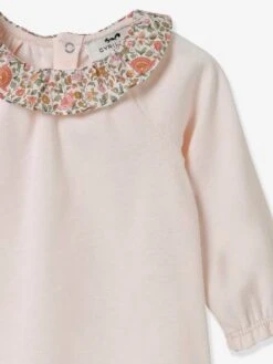 T-shirt Bébé Avec Col En Tissu Liberty Coton Bio CYRILLUS Vert Imprimé - Cyrillus -Magasin De Vêtements Pour Bé Soldes t shirt bebe avec col en tissu liberty coton bio cyrillus 4
