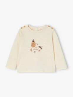 T-shirt Bébé En Coton Flammé écru - Vertbaudet