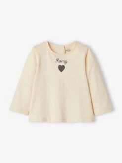 T-shirt Bébé Personnalisable Manches Longues Rose Pâle - Vertbaudet -Magasin De Vêtements Pour Bé Soldes t shirt bebe personnalisable manches longues 4