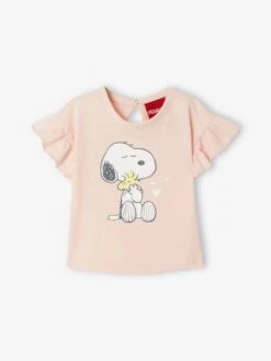 T-shirt Bébé Snoopy Peanuts® Bébé Fille Rose Anime Placé - Snoopy