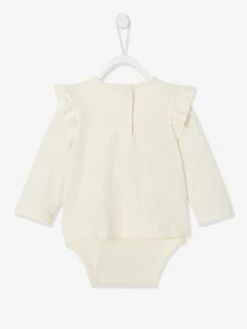 T-shirt-body "souries" Bébé Manches Longues Coquille D'oeuf - Vertbaudet -Magasin De Vêtements Pour Bé Soldes t shirt body souries bebe manches longues 4