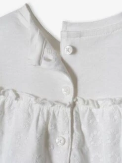 T-shirt Brodé Bébé Manches Longues Blanc - Vertbaudet -Magasin De Vêtements Pour Bé Soldes t shirt brode bebe manches longues 2