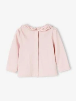 T-shirt Col Brodé Bébé Manches Longues Parme - Vertbaudet -Magasin De Vêtements Pour Bé Soldes t shirt col brode bebe manches longues 2