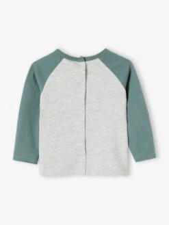 T-shirt Colorblock Bébé Manches Raglan Gris Clair Chiné - Vertbaudet -Magasin De Vêtements Pour Bé Soldes t shirt colorblock bebe manches raglan 2