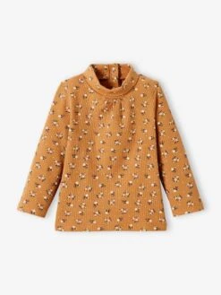 T-shirt Côtelé Bébé Col Roulé écru - Vertbaudet