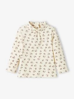 T-shirt Côtelé Bébé Col Roulé écru - Vertbaudet -Magasin De Vêtements Pour Bé Soldes t shirt cotele bebe col roule 4