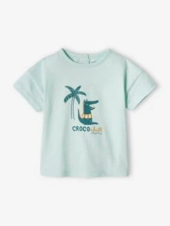 T-shirt "croco" Bébé Manches Courtes Menthe - Vertbaudet