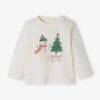 T-shirt De Fête Bébé Christmas Time écru - Vertbaudet
