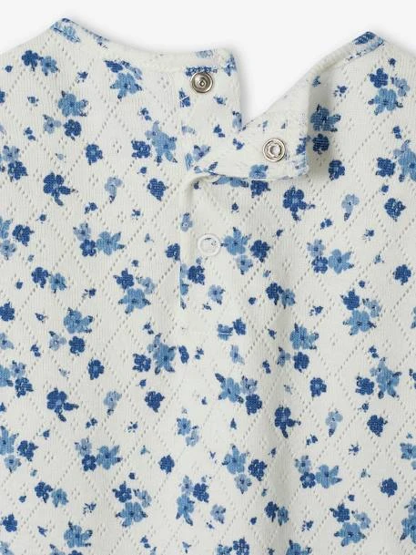 T-shirt Fleuri Bébé En Pointelle écru - Vertbaudet 3 T-shirt Fleuri Bébé En Pointelle écru - Vertbaudet – Image 3