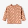 T-shirt Fleurs Bébé En Nid D'abeille Manches Longues Terracotta Imprimé - Vertbaudet