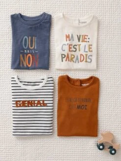 T-shirt Imprimé Bébé Garçon Bleu Jean - Vertbaudet -Magasin De Vêtements Pour Bé Soldes t shirt imprime bebe garcon 3
