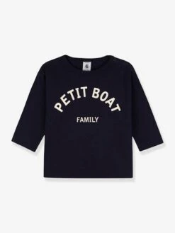 T-shirt Manches Longues Bébé En Coton Bio PETIT BATEAU Marine - Petit Bateau
