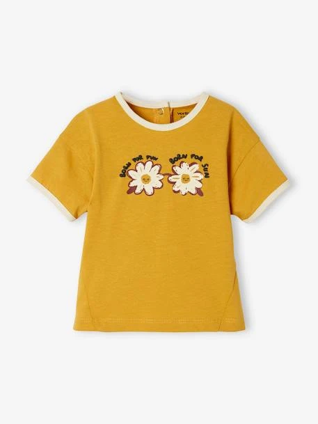 T-shirt Marguerites Bébé Manches Courtes Ocre - Vertbaudet 2 T-shirt Marguerites Bébé Manches Courtes Ocre - Vertbaudet – Image 2
