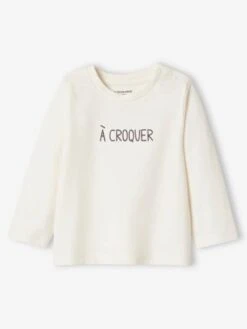 Tee-shirt Personnalisable Bébé Manches Longues écru - Vertbaudet -Magasin De Vêtements Pour Bé Soldes tee shirt personnalisable bebe manches longues 5
